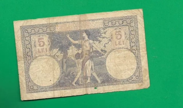 Romania Banknote 5 Lei , 1928 Year
