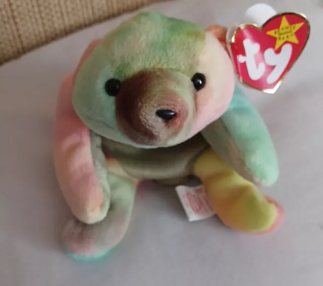 Ty Vintage Beanie Baby Sammy The Bear 1998 Retired Pe Pellets Rare Tag Error