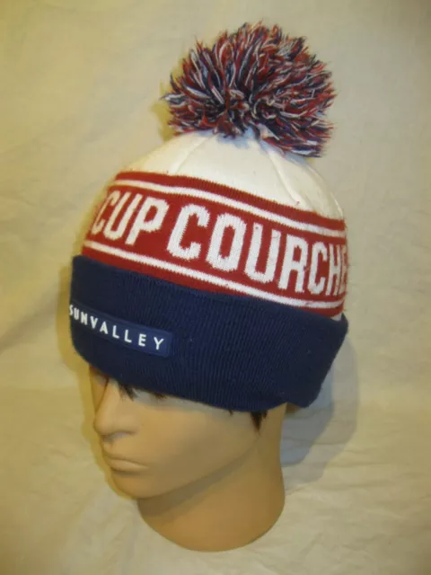 🎿 Ancien BONNET de SKI À POMPON WORLD CUP COURCHEVEL SUN VALLEY Alpin no ESF