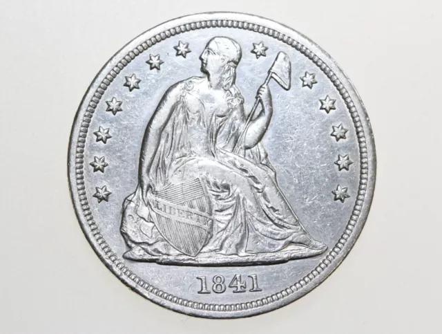 1841 $1 Seated Liberty Silver Dollar