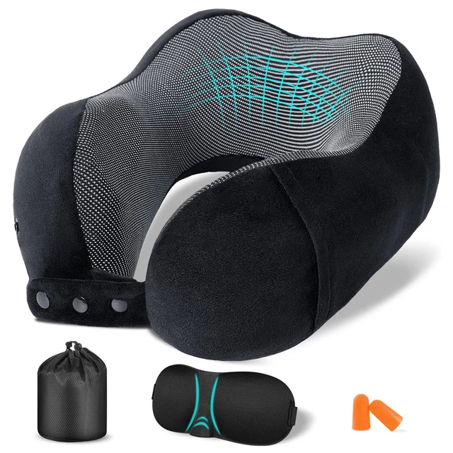 Oreiller De Voyage TALLGO Mousse à Mémoire De Forme, Gris, Soutien Cervical