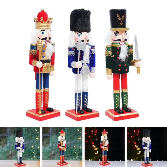 Weihnachts-Nussknacker-Ornament, hölzerne Nussknacker-Puppe, Cartoon-Statue,