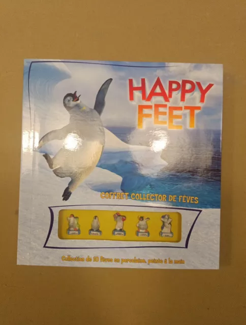 Coffret collector de 10 feves en porcelaine HAPPY FEET COMME NEUF