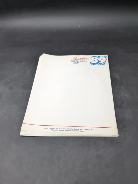 1989 Chevrolet Dealership Heartbeat Of America Blank Letters Sheets Original