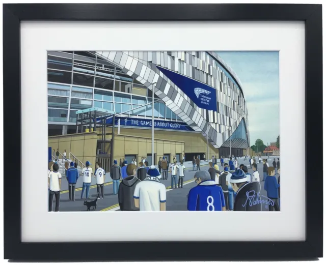 Tottenham/ Spurs New Stadium High Quality Framed Football Art Print. Approx A4.