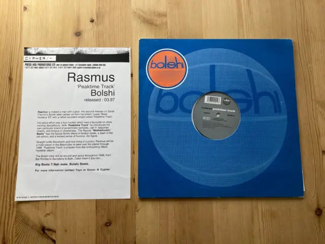 Rasmus – Peaktime Track 12" Vinyl Bolshi Records – BLST19 Breakbeat 1998