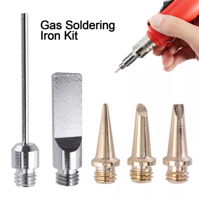 5 in 1 Gas Soldering Iron Tip Set Pro Butane Welding Torch Pen Tool Kit HS-1115K 2