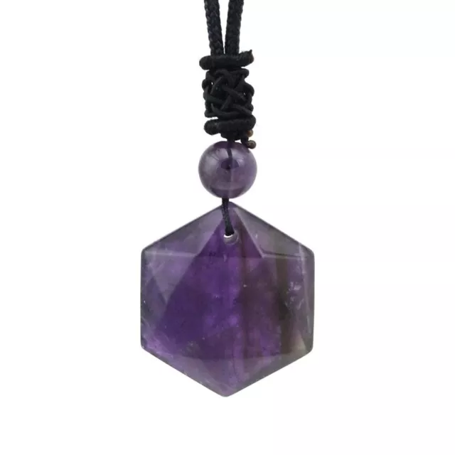 Natural Healing Crystal Stone Star of David Hexagram Amulet Gem Pendant Necklace