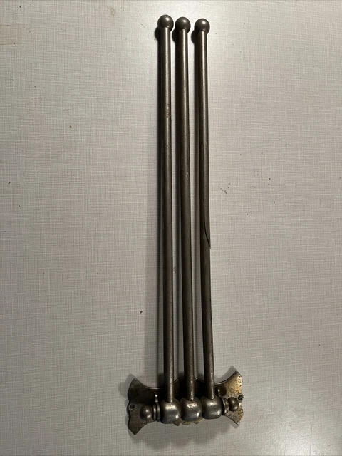 Antique 1800s 3 arm drying rack Towel Bar nickel plated brass￼ Eastlake Weed Dry