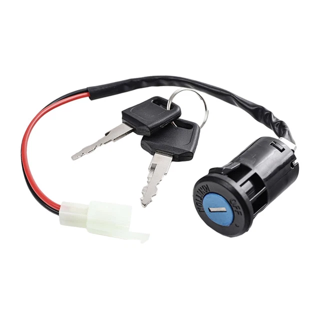 Commutateur Clé Allumage Moto 4 Fils – Verrouillage Universel Quad ATV Scooter Dirt Bike Pitbike