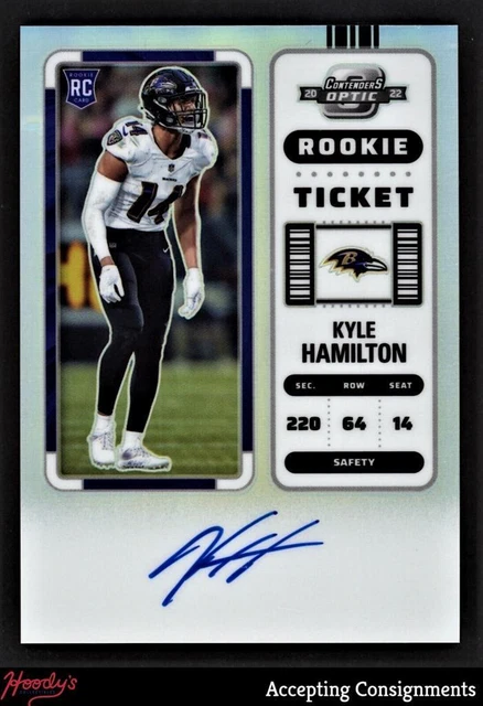 2022 Panini Contenders Optic Silver #128 Kyle Hamilton RC Rookie Ticket AUTO