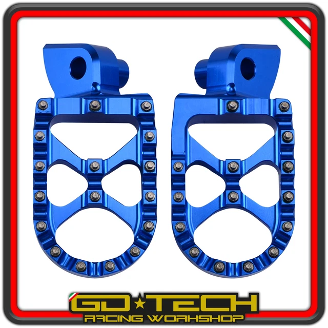 AnXin Pedane Poggiapiedi CNC Per Yamaha YZ/WR - 16 Denti Rinforzati, Design A Spina Di Pesce, Forgiato T6 6061
