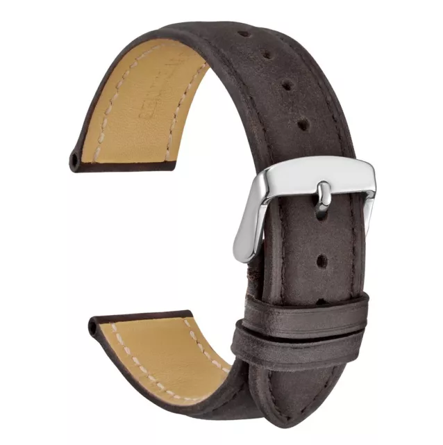 WOCCI Eleganti cinturini per orologi in pelle nera dimensioni 18mm 20mm 22mm