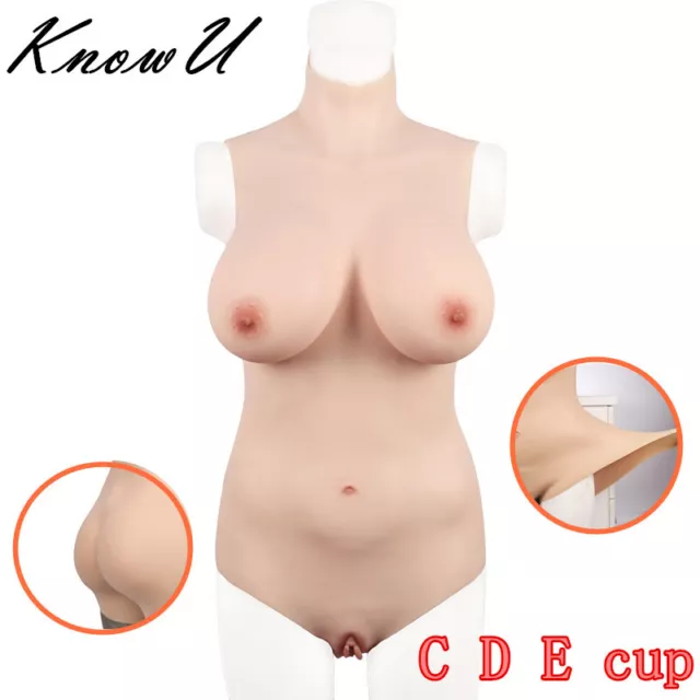 KnowU Silicone Fullbody Suit Breast Forms C/D/E Cup One-Piece Tight Crossdresser