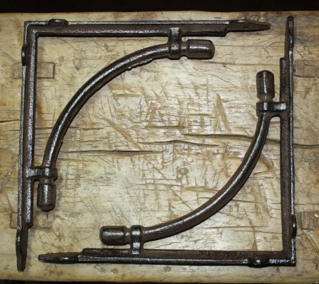 2 LARGE HD Cast Iron Antique Style CABLE Brackets Garden Braces Shelf Bracket
