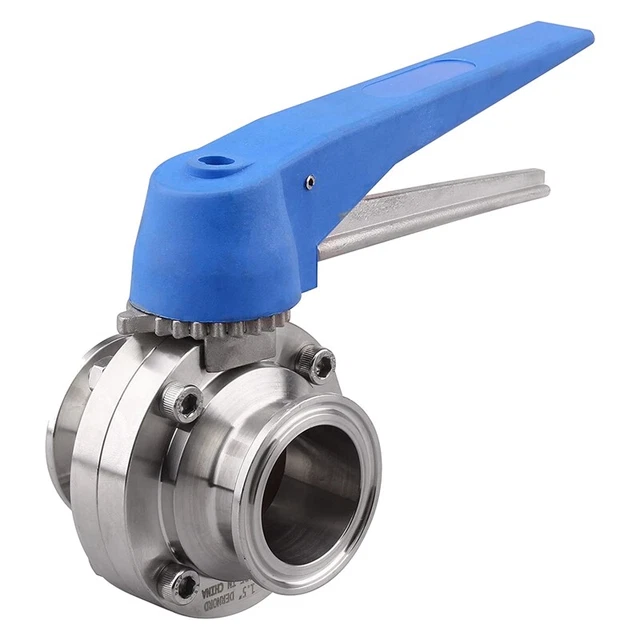 Valvola di intercettazione con maniglia di scatto blu acciaio inox 304 - morsetto (1,5-- T1S2