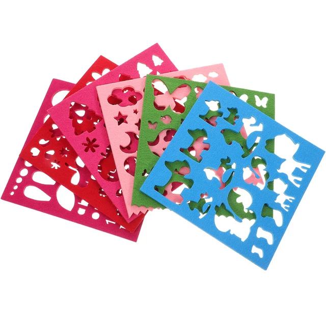 6 Pcs Filzapplikationsform Stochern Spaß Vorlage Stickerei-Kit Wollfilz