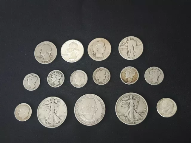 Lot Of 15 Old U.S. Silver Coins - EXACT COINS SHOWN