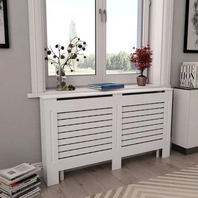 Vidaxl Copertura per Radiatore Bianca 152x19x81,5 cm in MDF