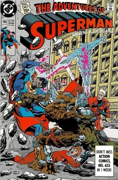 ADVENTURES OF SUPERMAN #466 VF, Direct DC Comics 1990 Stock Image