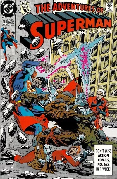 ADVENTURES OF SUPERMAN #466 VF, Direct DC Comics 1990 Stock Image