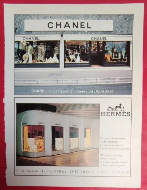 1999 HERMES and CHANEL sur la Croisette Press Advertising in CANNES