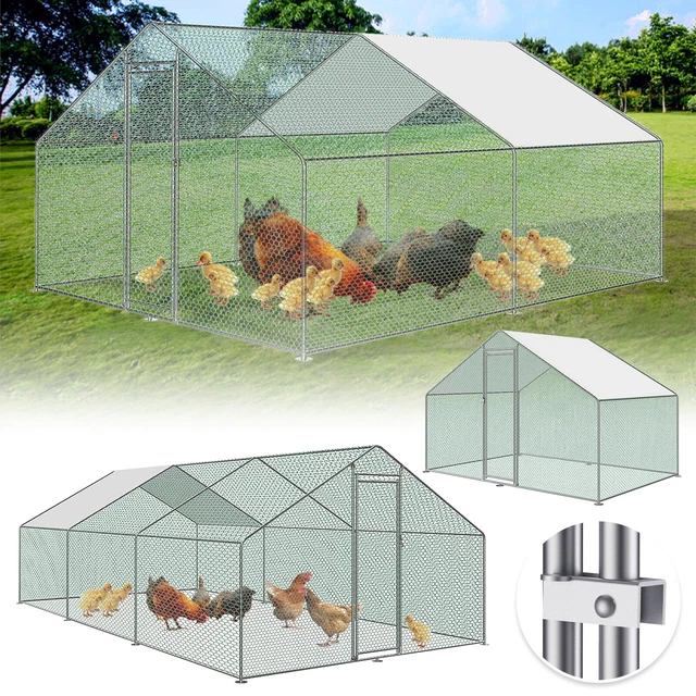 METAL CHICKEN RUN Walk In Pen Coop Cage Animal Poultry Duck Hutch Hen