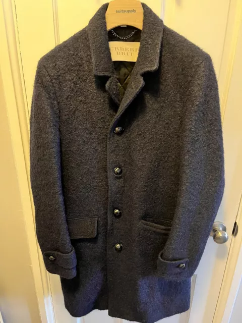 Burberry Brit men’s Boiled Wool Car Coat- Men’s Navy Small