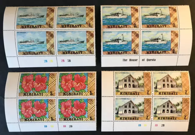 KIRIBATI 1979 Set in Blocks of Four + 2 x 1980 $5 - All UM/MNH