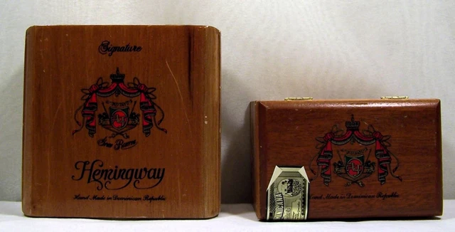 Wooden Cigar Boxes Arturo Fuente Hemingway & FLOR FINA 858 Dominican Republic