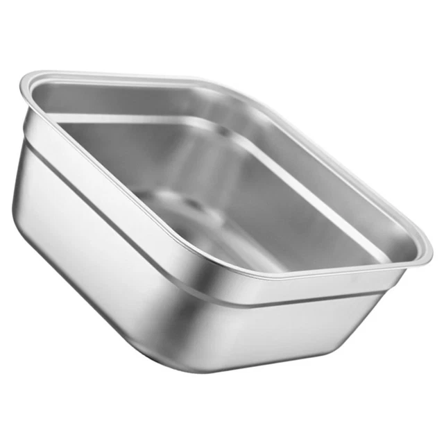 DISH MIXING BOWL Square Basin Soup Bowls Stainless Steel Buffet £12.95
