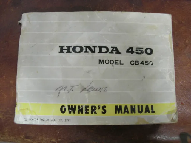 Vintage 1970-1971 Honda CB 450 Model CB450 DOHC Owner's Manual 70 71