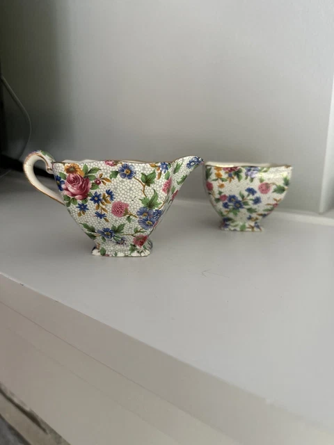 ROYAL WINTON Grimwades Old Cottage Chintz - Cream & Sugar