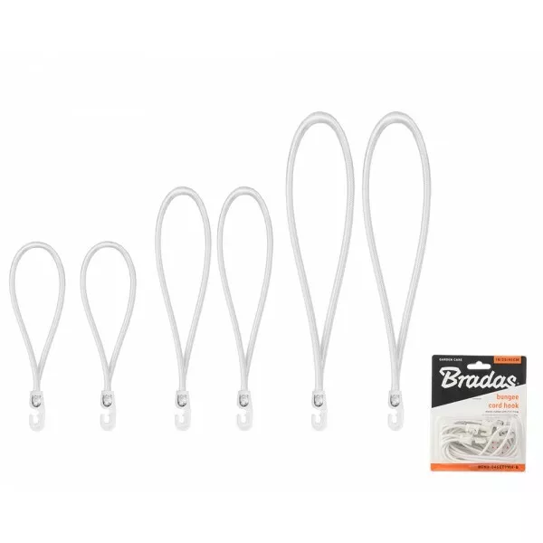 Élastique Extensible Jeu Avec PVC Crochets 2x18/25/40cm Blanc BRADAS 5495