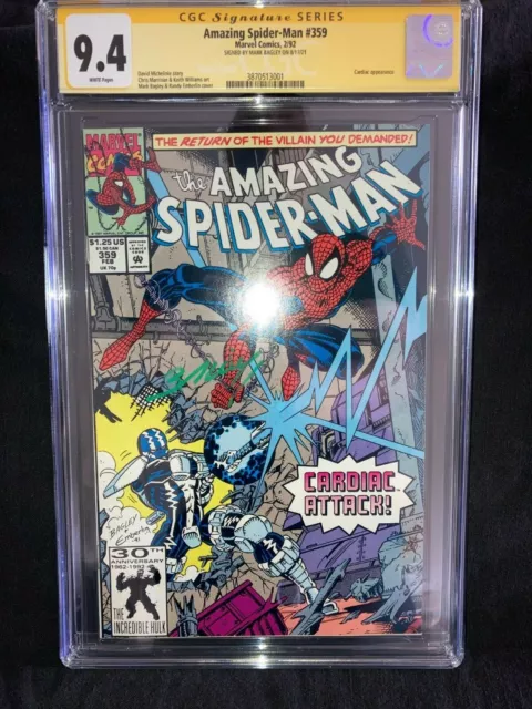 Amazing Spider-Man 359 CGC 9.4 SS Signed Mark Bagley First 1st Carnage Cameo 