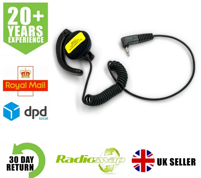 Écouteur En Forme De G Pour Talkie-Walkie Motorola - Prise 2.5mm - Micro Intégré PTT - Noir