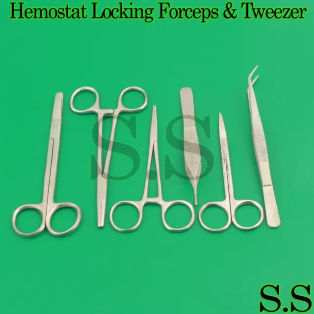 Surgical Hemostat Locking Forceps Tweezer Artery Suture Scissors Hemostatic New