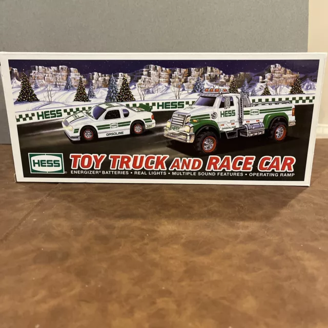 2011 Hess Toy Tow Truck And Race Car —-New In Box