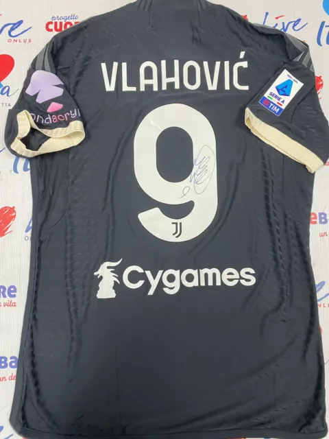 MAGLIA JUVENTUS  - 9 VLAHOVIC - PREPARATA SERIE A 2023/24 - SIGNED/autografata