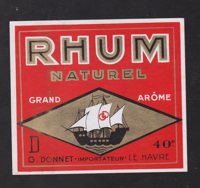 Ancienne étiquette De Rhum - Garanti Pur - French Label - Collection