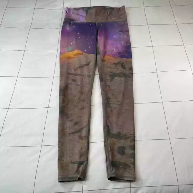 Teeki Leggings Womens Medium Purple Tan Space Love Hot Pant Yoga Boho Desert