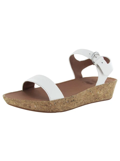 Fitflop Womens Bon II Back Strap Leather Sandal Shoes, Urban White, US 11