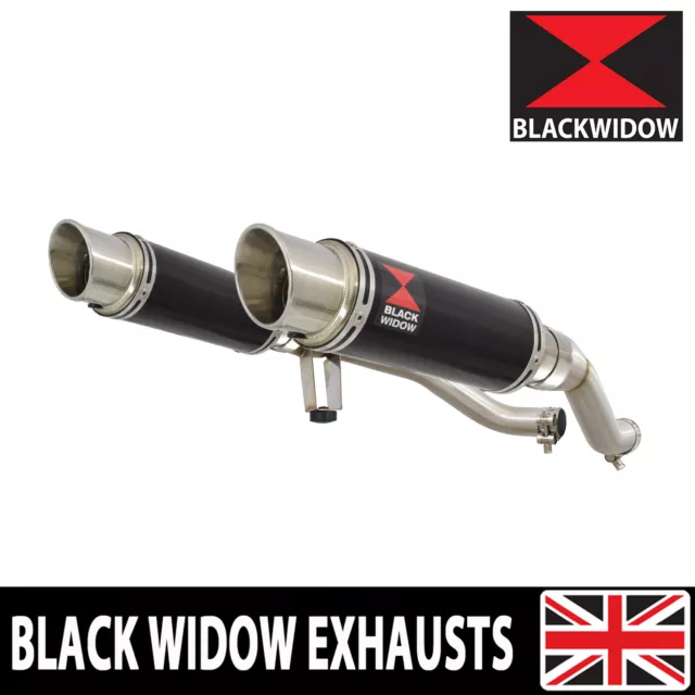 GW 250 Inazuma 2012-2017 Twin Exhaust Silencer Kit 230mm GP Round Black BG23R