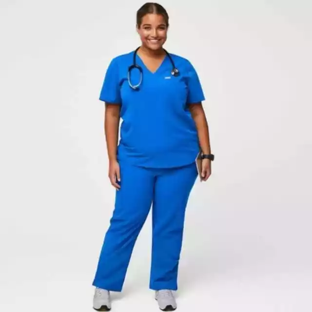 Figs Size Catarina™ One-Pocket Scrub Top Royal Blue Technical Collection