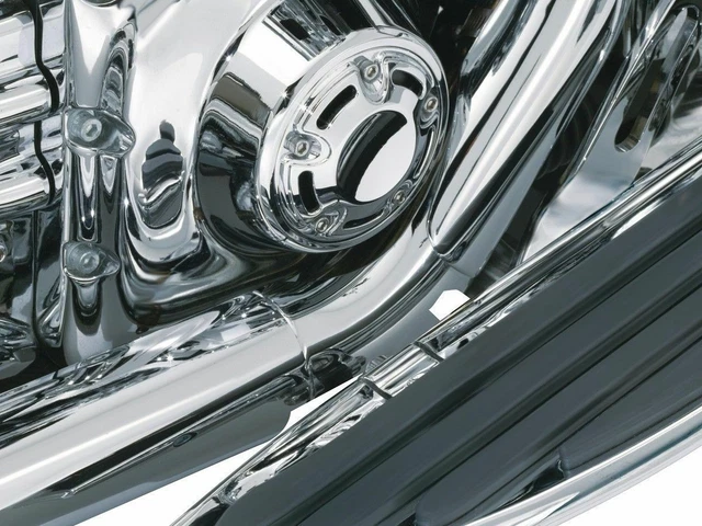 Kuryakyn Chrome Bridge Gap Heat Shield Stock Dual Exhaust Cover Harley Touring
