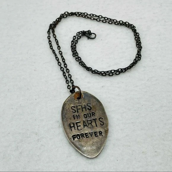 SFHS engraved personalized pendant necklace chain 24” cross retro rustic bronze