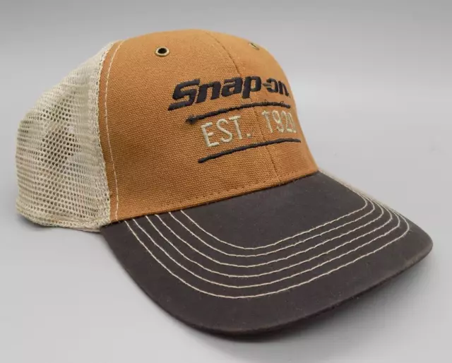 Snap On Tools Trucker Hat EST. 1920 Brown Tan Mesh Cap Baseball Licensed NWOT