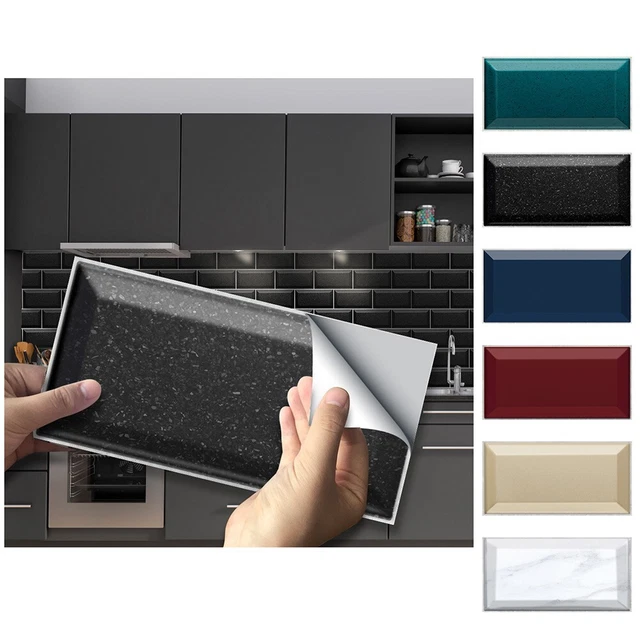 VaryPaper Piastrelle Adesive Cucina Esagono Lungo Verde 30.5cmx30.5cm 10 Pezzi 3D Adesivi per Piastrelle Mattonelle Adesive Bagno Impermeabile Pannello Paraschizzi Adesivo Muro Cucina Camino Scale