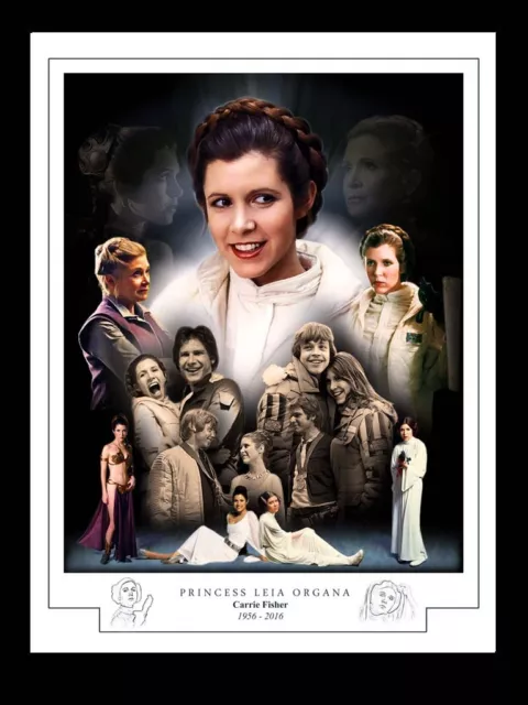 Princess Leia - Carrie Fisher 1956 - 2016  Montage Print