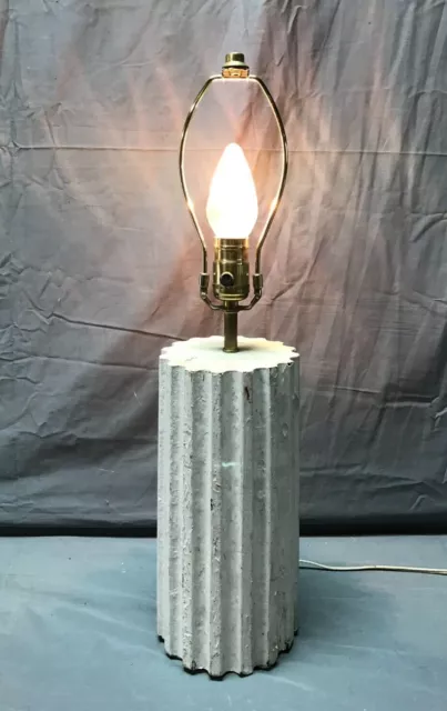 Antique Vintage 12" Chunky Old Fluted Wood Column Shabby Lamp Chic Old 1261-22B